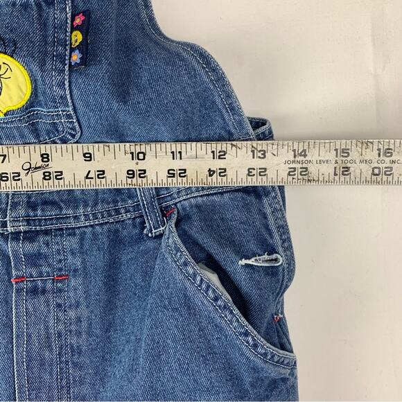 Vintage Tweety Bird Looney tunes girls size 8 denim shortalls overalls cartoon 9 - Picture 10 of 11